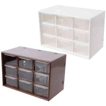 

9 Drawer Plastic Storage Cabinet Desktop Makeup Bin Box Jewellery Organizer