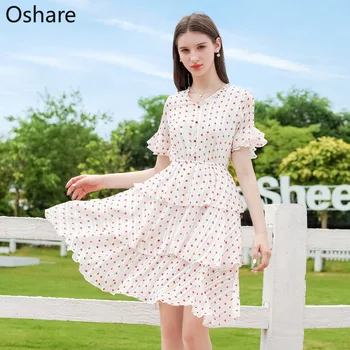 

Woman Dress Chiffon Sweet Casual Party Night Elegant Streetwear Women Plus Size Summer Dress Soft Girl Korean Fashion Clothing