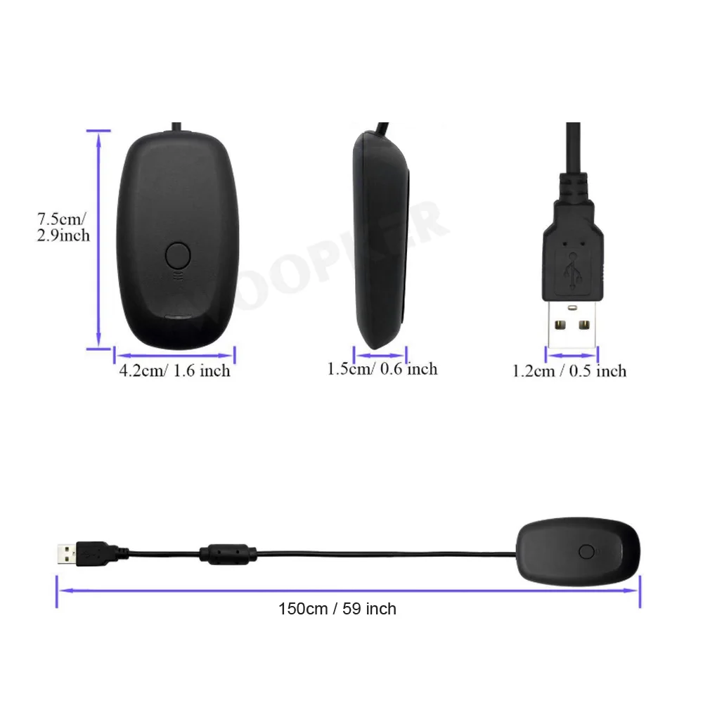 USB Receiver for Xbox 360 Wireless Controller PC Receiver Support Computer Windows for Xbox360 Consoles