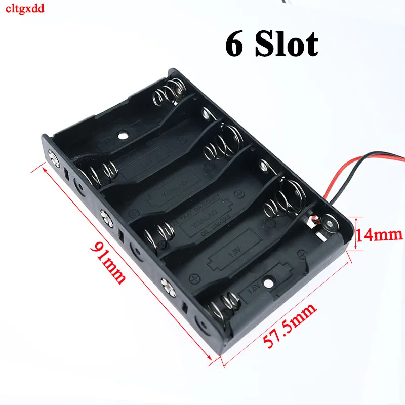 AA Battery Box Case Holder With Wire Leads Side By Side Battery Box Connecting Solder For 1.5V AA Batteries 1x 2x 3x 4x 5x 6x battery case battery storage case
