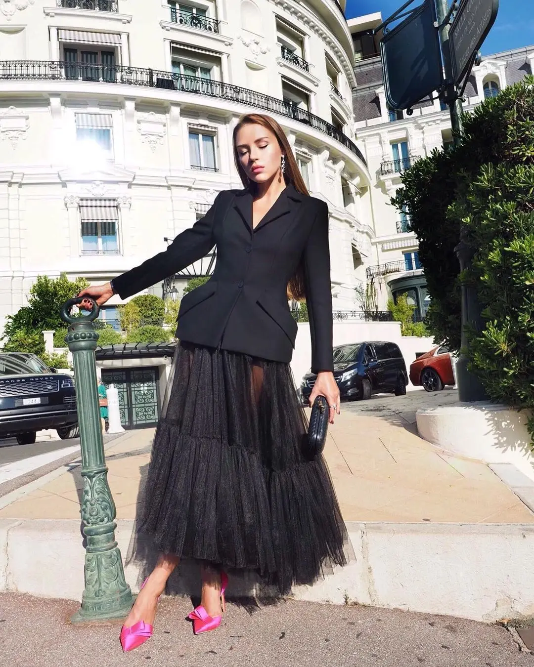 

Neoclassical Black Tailored Peplum Blazer Classy Slinky Structured Formal Blazer Effortless Trendy Double Breasted Wrap Blazer