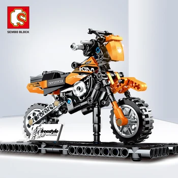 

Hipac 209+ PCS Off-Road Motorcycle Building Blocks Simulated Motorbike Technic Motor Vehicles Racing Cars Toys for Children Kids