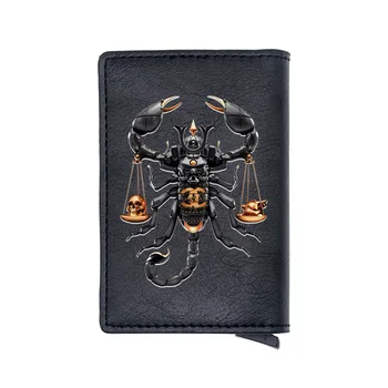

Classic Cool Personality Scorpion Printing RFID Blocking Men's Credit Card Holder Leather Bank Card Wallet Case Protection Purse