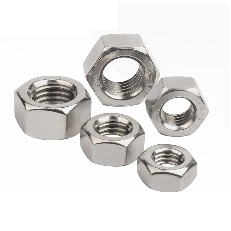 M2 Ladieshow Din934 M2-M5 Tuercas hexagonales hexagonales de rosca m/étrica de acero al carbono galvanizado negro 100 piezas