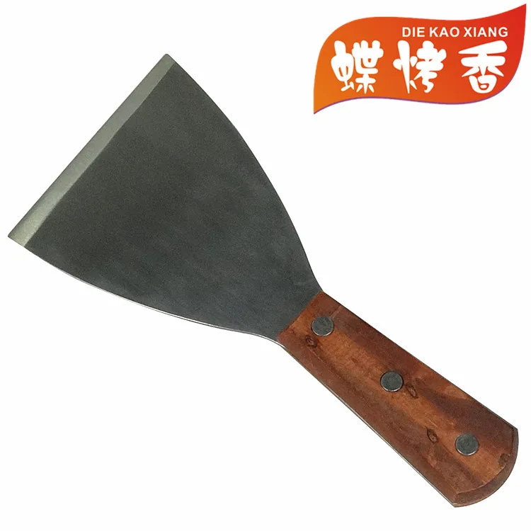 Butterfly Roasted Stainless Steel Wooden Handle Split Surface Thick Strong-Bakery ban dao Dough Scraper