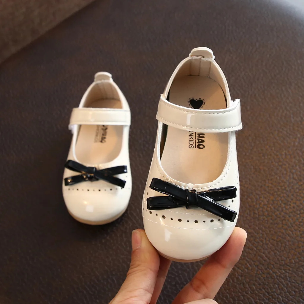 Босоножки для маленьких девочек вечерние туфли принцессы с бантом однотонные