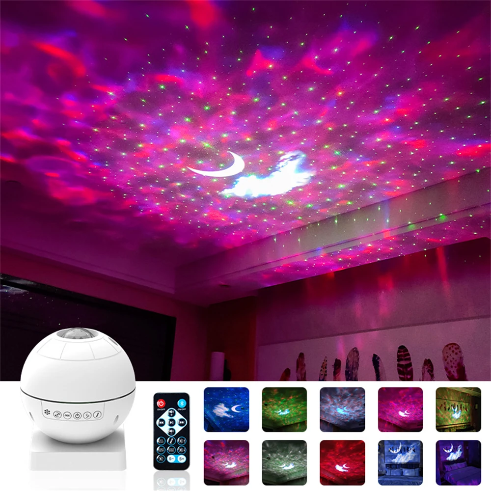 Starry Sky and Moon LED Projector USB Port Can Be Connected to Mobile Phone Bluetooth Music Night Light Romantic Creative Gift | Освещение