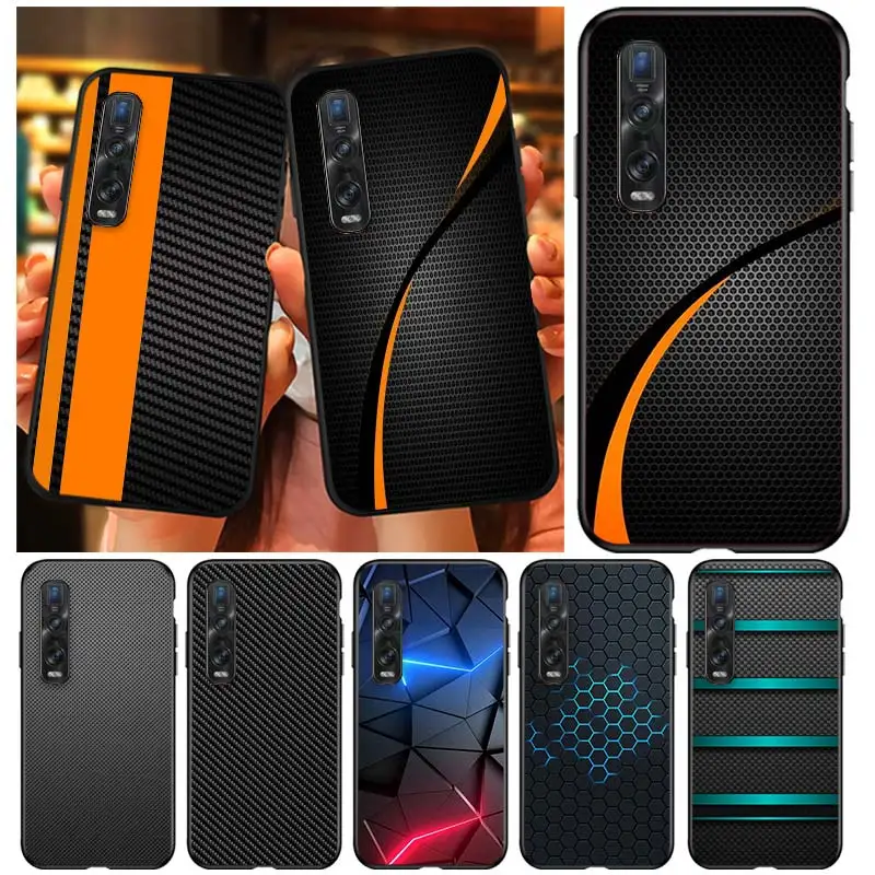 Автомобильное углеродное волокно для OPPO Find X3 X2 Lite K5 K3 R17 R15 R9S F15 F11 F19 F9 F7 Neo Pro, мягкая силиконовая искусственная кожа