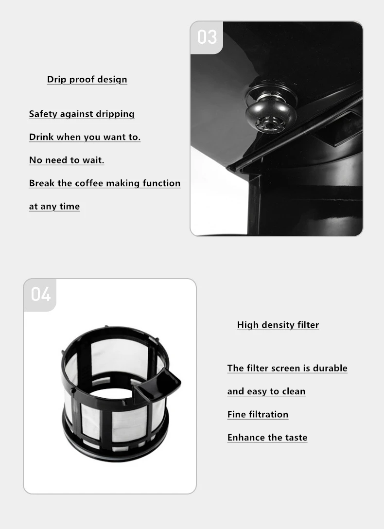 Fully Automatic American Coffee Machine Mini Home Office Coffee Machine With Grinding Function Drip Coffee Maker Coffee Makers Aliexpress