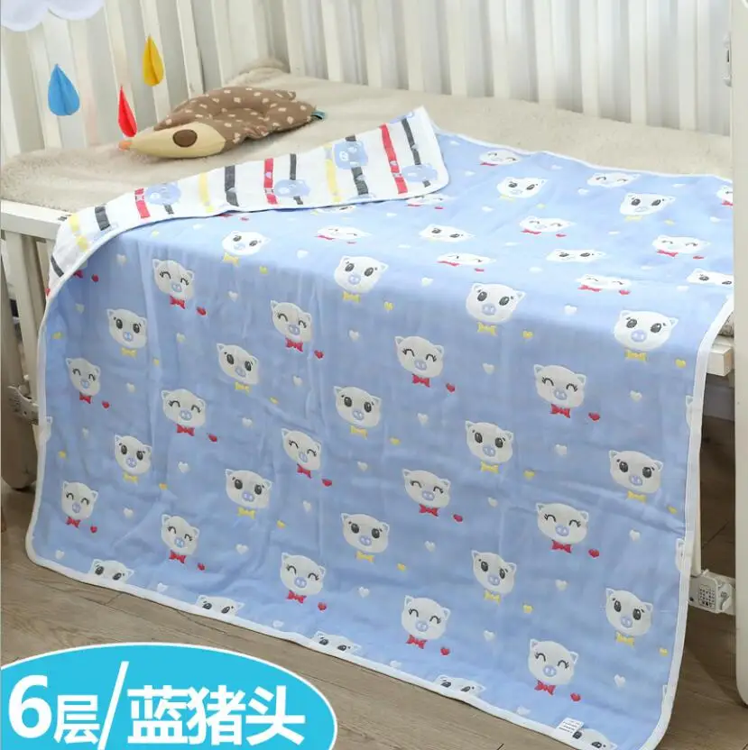 YJM001F Детские пеленки-одеяла для маленьких девочек, 6 слоев чистого хлопка для детей 0-6 лет, детская кровать для малыша, постельные принадлежности - Цвет: YJM001F