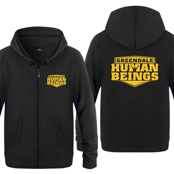 

Community Greendale Hoodies Men 2018 Men's Fleece Zipper Cardigans Hooded Sweatshirts