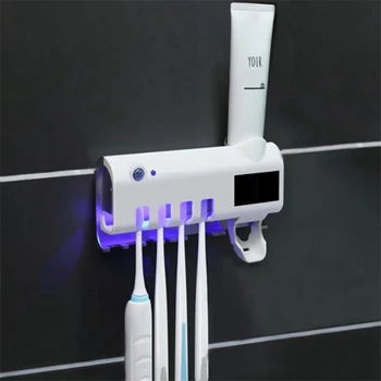

New Solar UV Light Ultraviolet Toothbrush Sterilizer Automatic Toothpaste Dispenser Tooth Brush Holder Oral Hygiene Cleaner