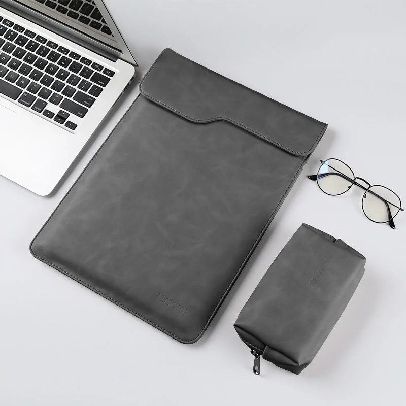 Водонепроницаемый Pu ноутбук рукав для Macbook Air Pro 13 рукав сумка для ноутбука 12 13,3 14 дюймов Сумка для ноутбука для Surface Pro 4 5 6 Чехол - Цвет: Dark Gray V Set