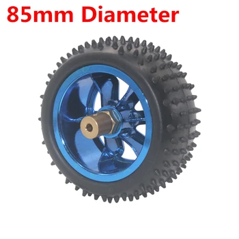 

Smart DIY 85MM Diameter Toy Car Wheel Tire Use For Robot or Other Coupling Coupler 3mm 4mm 6mm 8mm Brass Hexagon shaft motor