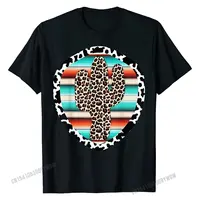 Divertente carino Serape mucca stampa Cactus stampa leopardo T-Shirt turchese carino uomo Top T-Shirt T-Shirt Casual Design in cotone