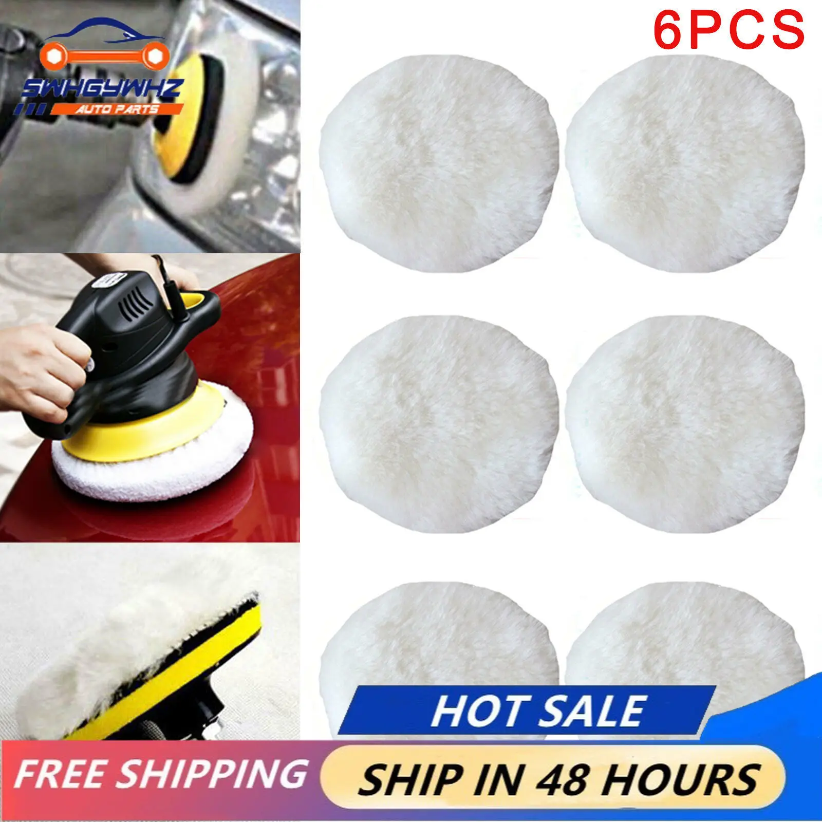 2PCS CAR POLISHER POLISHING PAD BUFFER 3/4/5/7 INCH WAXING WASH