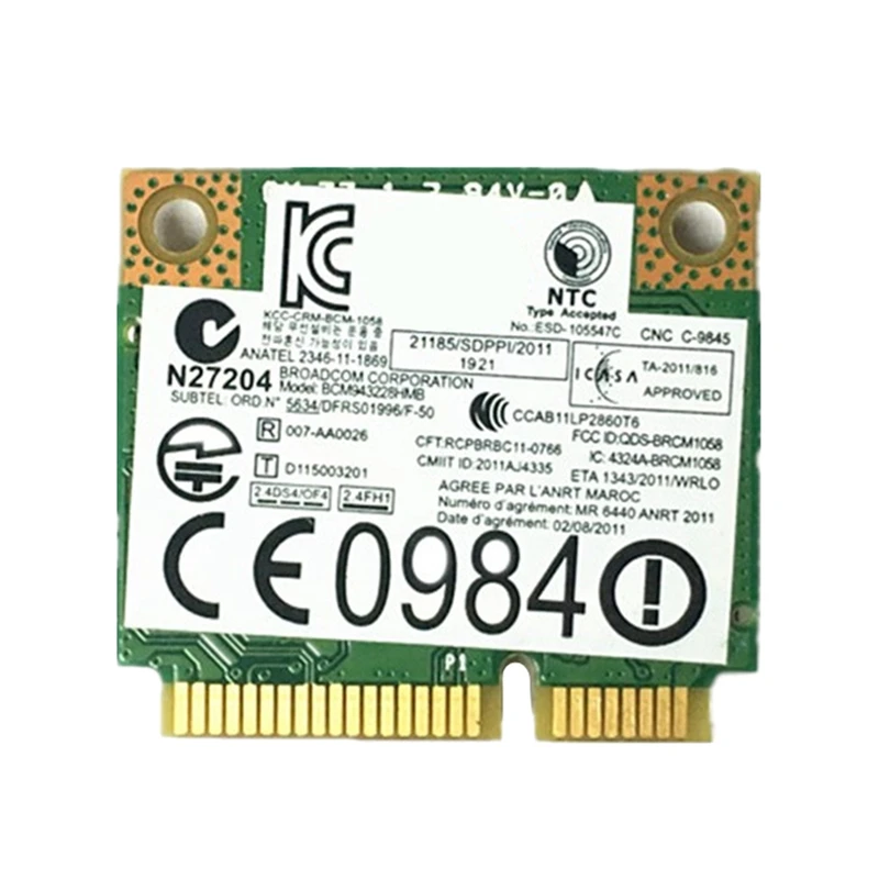 BCM943228HMB 04W3764 Беспроводной Wi Fi Bluetooth 4 0 Половина MINI PCI E карта Compact для Lenovo E130 E135 E330 E335