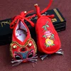 Retro Embroidery Silk Hademade Baby Tiger Shoes First Walkers Soft Sole Crib Shoes Chinese Style Newbon Baby Booties Red Yellow 4
