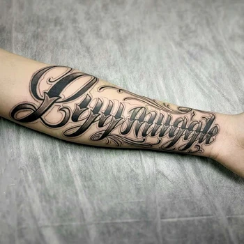 

Flower body Ins black letter Hand Arm cover simulation Harajuku Tatouage Waterproof Temporary flash fakeTattoo Sticker