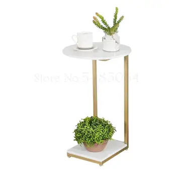 

Italian Light Luxury Side Table Sofa Marble Simple Iron Corner Table Living Room Nordic Small Coffee Table Side Table