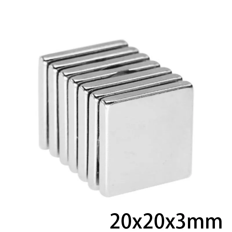 2 ~ 50 шт. 20x20x3 мм квадратный постоянный магнит толщина 3 неодимовый N35 сильные