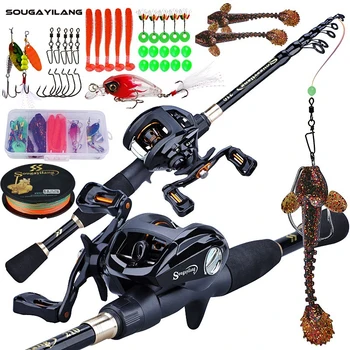 SUPER PROMO ❤️ Sougayilang 1.8-2.4m Portable Telescopic Fishing Rod and 12+1bb 6.3:1 Gear Ratio Fishing Reel Fishing Tackle Combo - discount item 45% OFF Sports & Entertainment