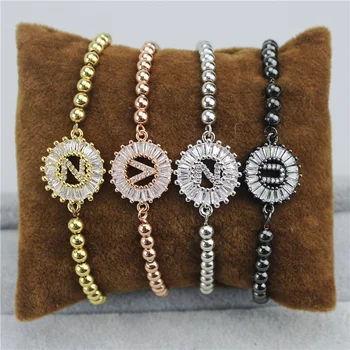 

10pcs/lot New design colorful 26 letters connector cz bracelet,plated cubic zircon component,popular bracelet cheap wholesale