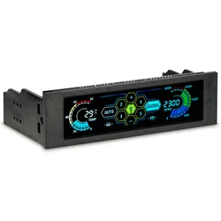 Support de disque dur LCD de 5036 pouces pour ordinateur de bureau, panneau avant de refroidissement du processeur, contrôleur de température, contrôle de la vitesse du ventilateur, 5.25 