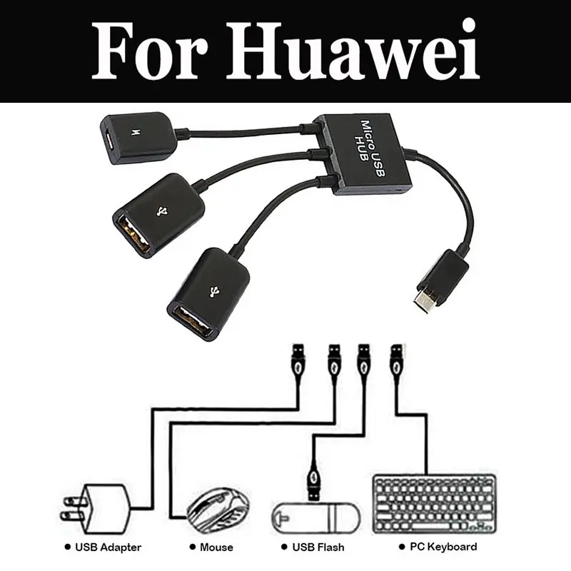 PRO OTG Power Cable Works for Huawei Y3II with Power Connect to Any Compatible USB Accessory with MicroUSB 