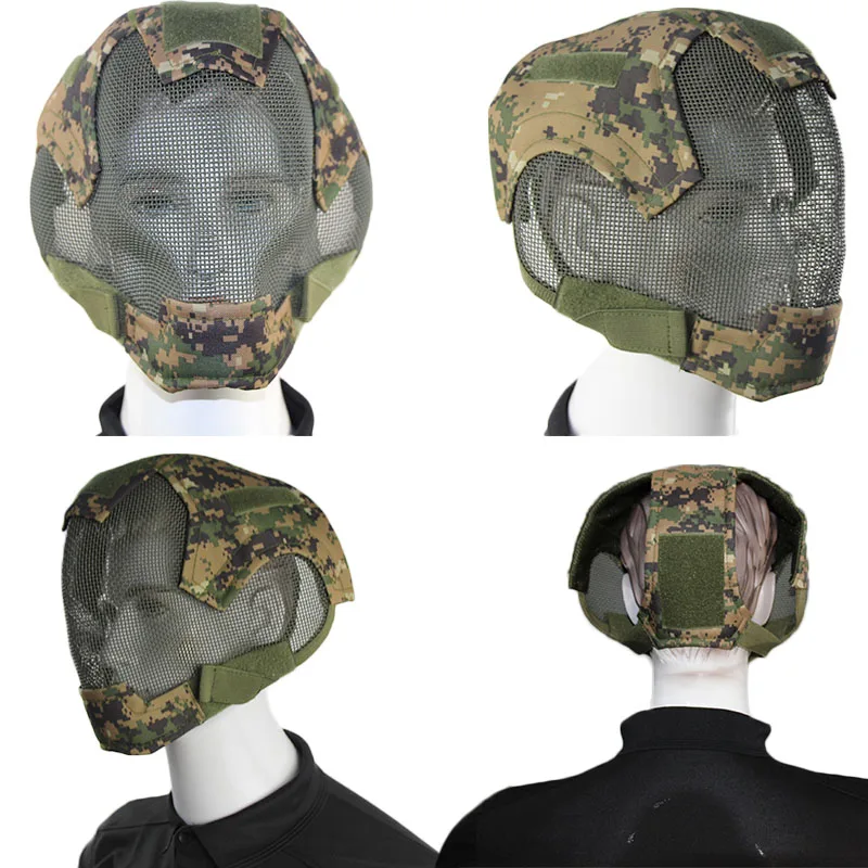 Maschera Softair Maschera Integrale Gioco Di Guerra Maschera Protettiva In Maglia D'Acciaio Protezione Completa Della Testa Attrezzatura Per Paintball