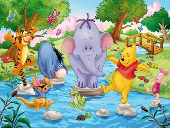 

5D DIY Diamond Painting Disney Cartoon Winnie The Pooh Full Square Mosaic Embroidery Cross Stitch Christmas Decorations For Home