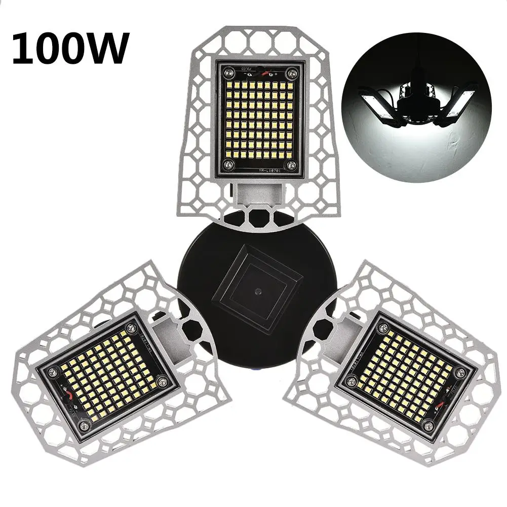 LED Garage Lights 100W 10000LM IP65 Deformable Dusk To Down Ceiling Light Super Bright For Shop Garage Workshop Barn Warehouse LED Garage Lights 100W 10000LM IP65 Deformable Dusk To Down Ceiling Light Super Bright For Shop Garage Workshop Barn Warehouse