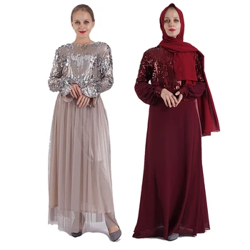 

Vestidos Hijab Dresses For Women Turkey Arabic Abaya Muslim Sequin Dress Caftan Ramadan Kaftan Sukienki Robe Islamic Clothing