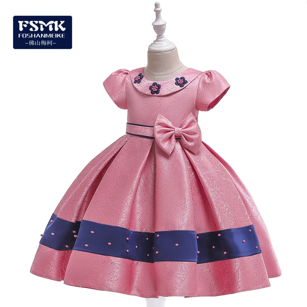 

Cross Border Hot Selling Women's Big Boy Dress Children Bow Formal Dress Princess Dress Party Costume a Generation of Fat