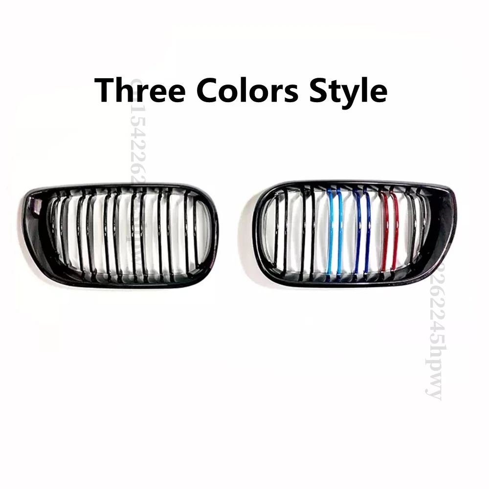 For BMW E46 4 Door 4D 3 Series 2002 2003 2004 2005 318i 320i 325i 330i Grillles Gloss Black Front Kidney Double Slat Grill