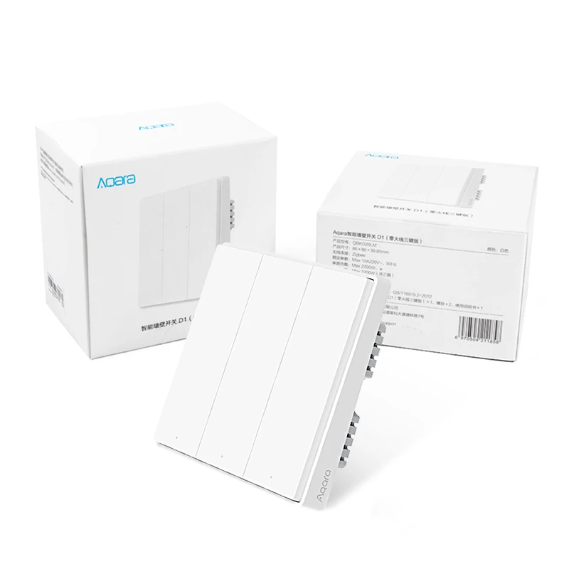Aqara настенный выключатель D1 Zigbee Смарт нулевой линии противопожарная проводка
