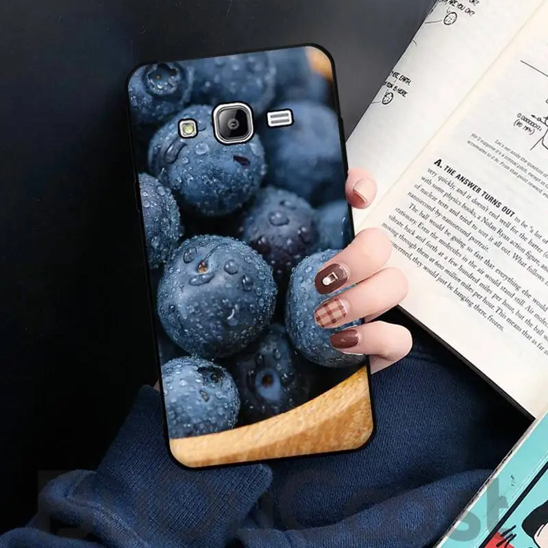 CUCI Blueberry fruit TPU black Phone Case Cover Hull For Samsung J2 4 5 6 7 8 Prime Pro Plus Duo Neo J415 2016 8 9 J600 737 730