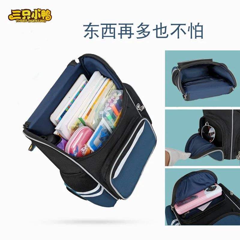 

New Style Schoolbag for Elementary School Students 1-3 Grade Boy Light Burden Relieving Backpack Waterproof Korean-style Spine-S