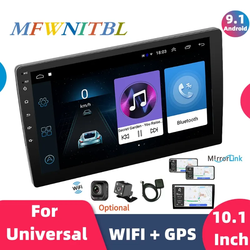 10 1 &quotАвтомобильный мультимедийный плеер GPS Радио 2 din Android 9 стерео Bluetooth WIFI Аудио