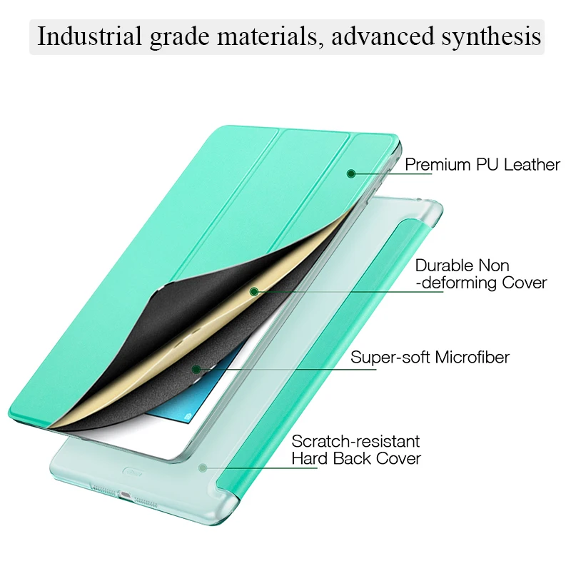 Tablet case for Samsung Galaxy Tab A 10.1" 2019 Leather Smart Sleep wake funda Trifold Stand Solid cover capa for SM-T510/T515-1