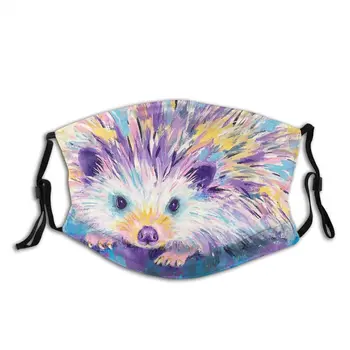 

Rainbow Hedgehog Adult Reusable Mouth Face Mask Printed Animals Cute Hedgie Anti Haze Protection Cover Respirator with Filters