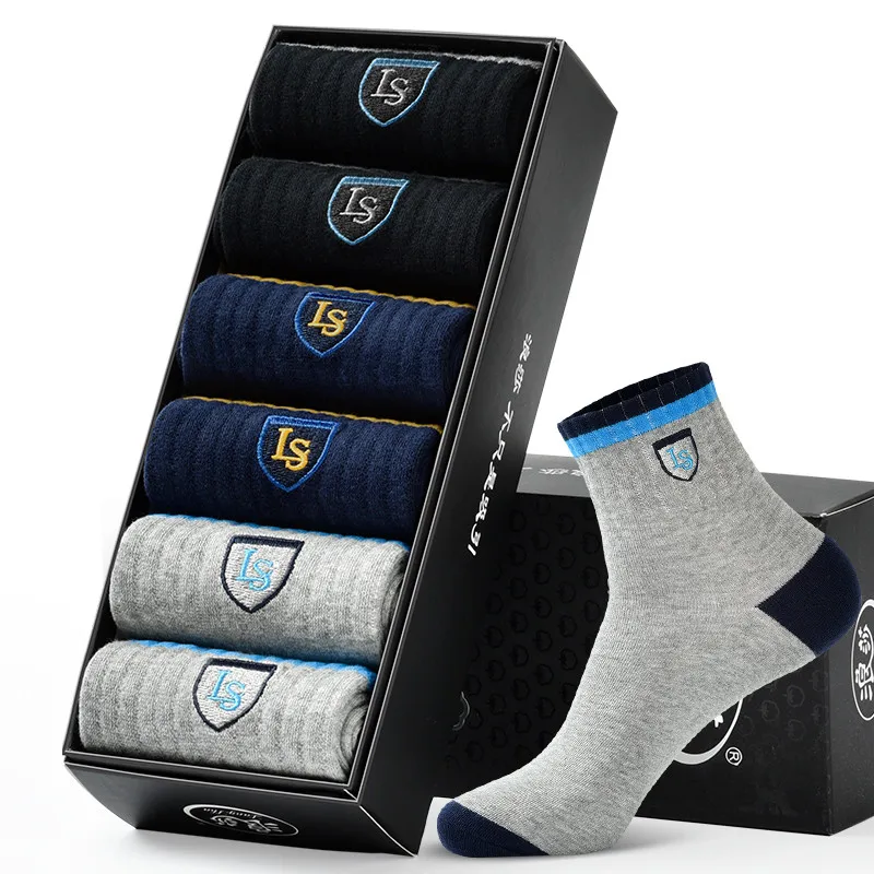 First and Last Man Cotton Socks 100% Cotton Deodorant Sports Socks Crew For Summer Have 6pcs Will Sent 2pcs For Gift Total 8PCS