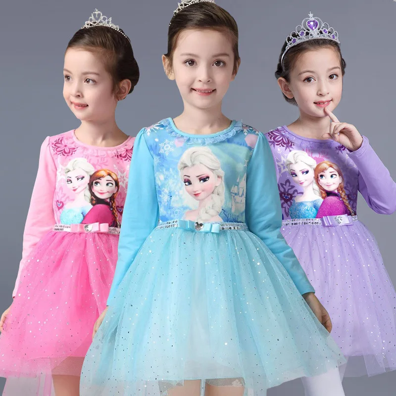 Новое платье Анны и Эльзы платья принцессы для девочек костюмы для детей, нарядные вечерние платья Анны маскарадный костюм для ролевых игр на Хэллоуин, От 2 до 10 лет для малышей