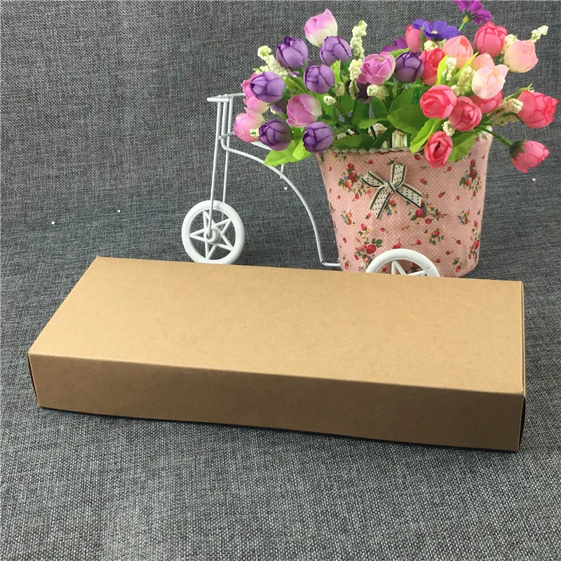 

Rectangle Brown Blank Flip Paper Box Case For Family Wedding Birthday Souvenirs Decoration Storage Craft Paperboard 24Pcs/Lot