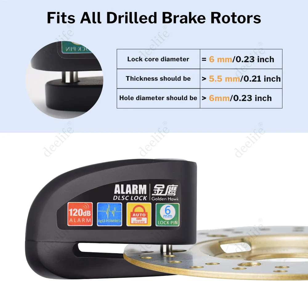 Deelife Motorcycle Disc Lock for Motorbike Moto Brake Disk Padlock motorcycle lock motorcycle disc lock motorcycle disc brake lock