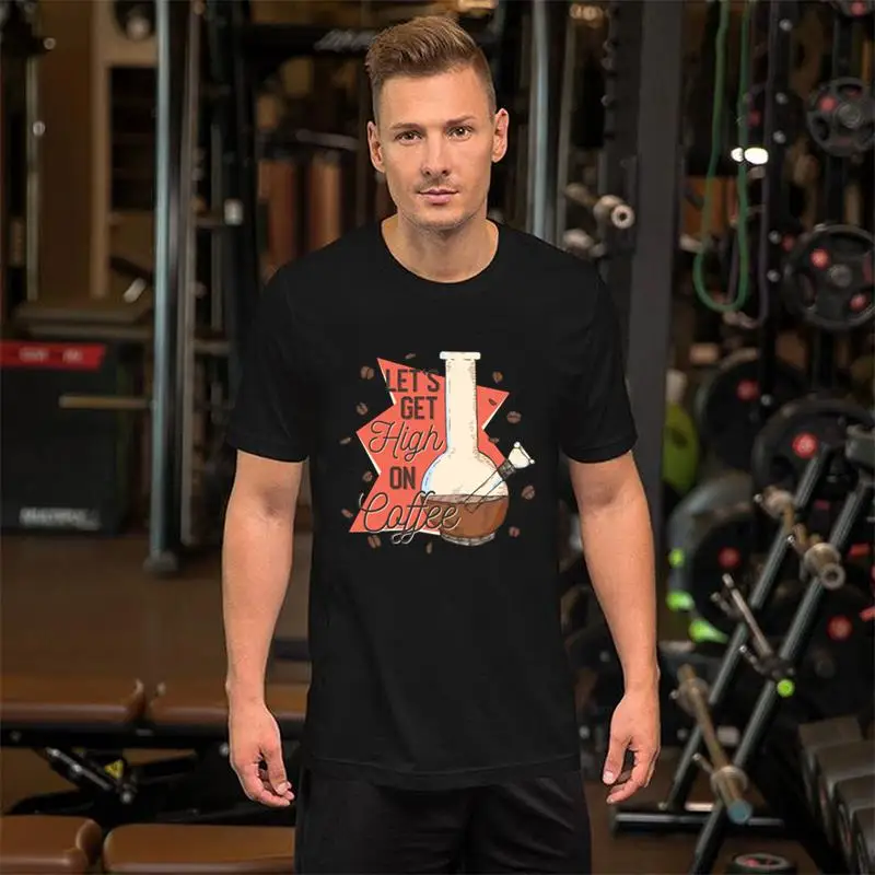

Custom High On Coffee t-shirt plus sizes s-47xl Short-Sleeve solar system Super homme t shirt tee