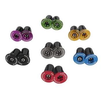 

2Pcs Bike Handlebar Cap Lock-On Plugs Bicycle Grips Caps Aluminum Alloy Covers Mountain Road Bike Handle End Cap Bicycle Parts