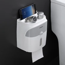 Двухслойный диспенсер для салфеток для ванной комнаты, органайзер, водонепроницаемая коробка для салфеток, пластиковый держатель для туалетной бумаги, Настенная коробка для хранения