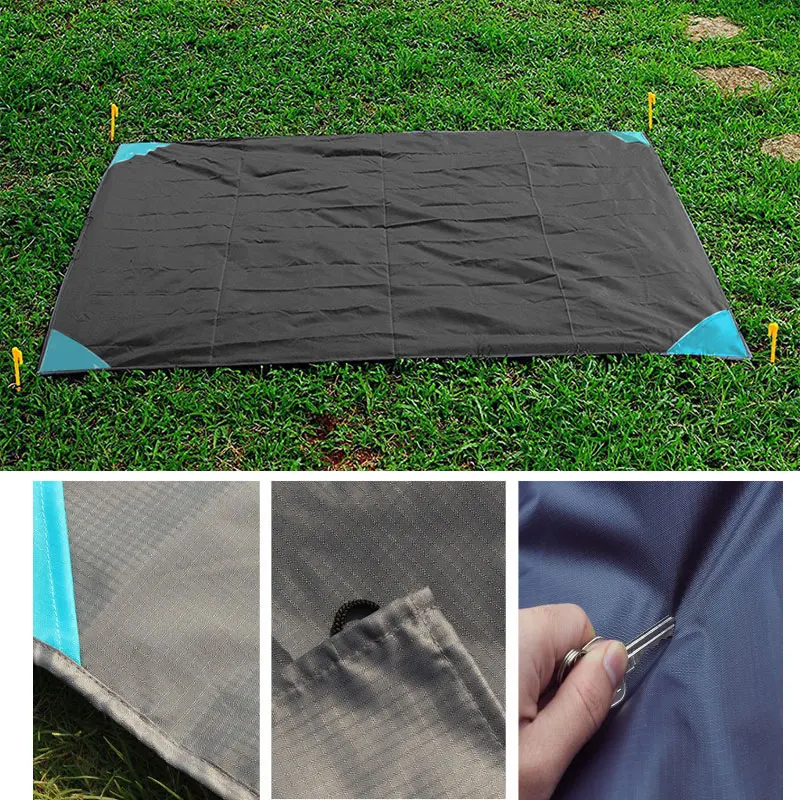 Picnic Blanket+Storage Bag Suit Camping Carpet Folding Travel Rugs Picnic Mat 140*200cm Nylon First Aid Lawn Floor Pad