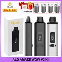 Сухой вапоризатор для трав Альд амазе вау V2 комплект травяной вапоризатор vape ручка с 0,96 дюймовым большим oled-дисплеем контейнер для трав электронная сигарета VS Pasito